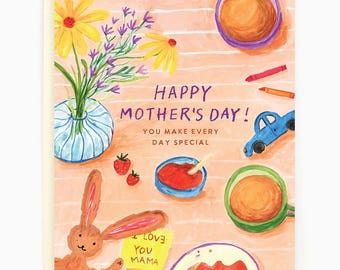 Happy Mother's Day! You Make Every Day Special  - Mom Breakfast Table - Mother's Day Greeting Card