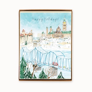 Ensemble de 8 cartes des fêtes de la rivière des Outaouais