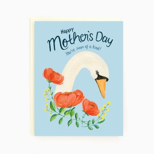 Bonne fête des mères, tu es un cygne d'un genre - maman cygne blanc - carte de fête des mères