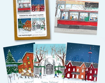Assorted Set of 8 'Toronto-themed' greeting cards - holiday cards