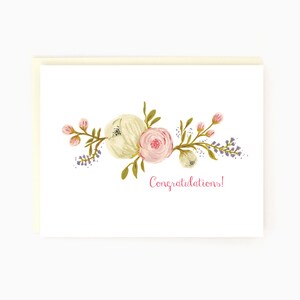 Toutes nos félicitations! - Fleurs de mariage - Carte de célébration de mariage