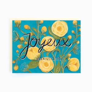 Joyeux anniversaire ! - Anniversaire de pivoines françaises - Carte d'anniversaire française