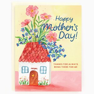 Bonne fête des mères ! Merci d'avoir toujours été là pour moi - Vase Mom Home - Carte de voeux pour la Fête des Mères