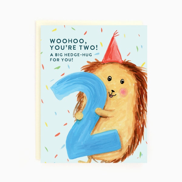 Happy Second Birthday! - Woohoo You're Two! - 2nd Birthday Card - Birthday Card