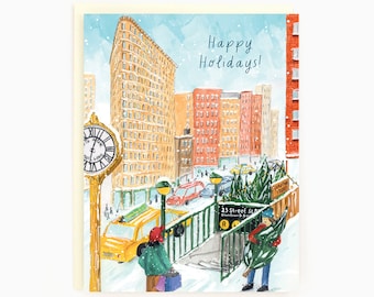 New York Flatiron Building Holiday Greeting Card