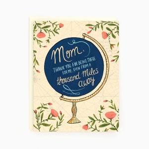 Thank You For Being There For Me Mom Globe Long Distance Mother's Day Card image 1