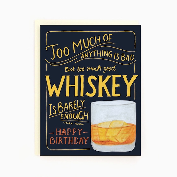 Birthday Whiskey Birthday Greeting Card for Guys Etsy