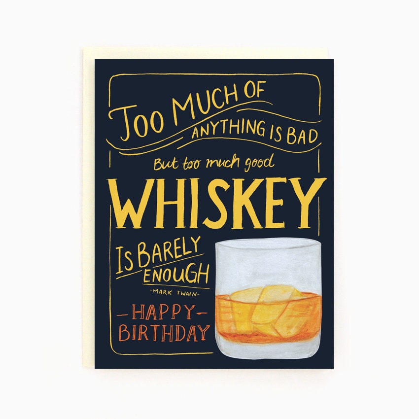 Birthday Whiskey Birthday Greeting Card for Guys Etsy