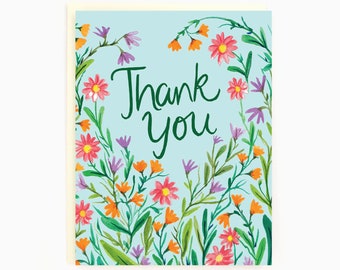Thank You - Thank You Wildflowers - Floral Greeting card