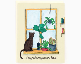 Congrats on your new home! - New Home Window - House Warming Card