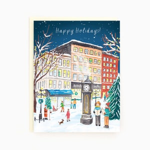 Joyeuses fêtes! - Holiday Vancouver Gastown - Carte de vacances sur le thème de Vancouver