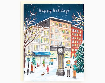 Happy Holidays! - Holiday Vancouver Gastown - Vancouver-themed Holiday Card