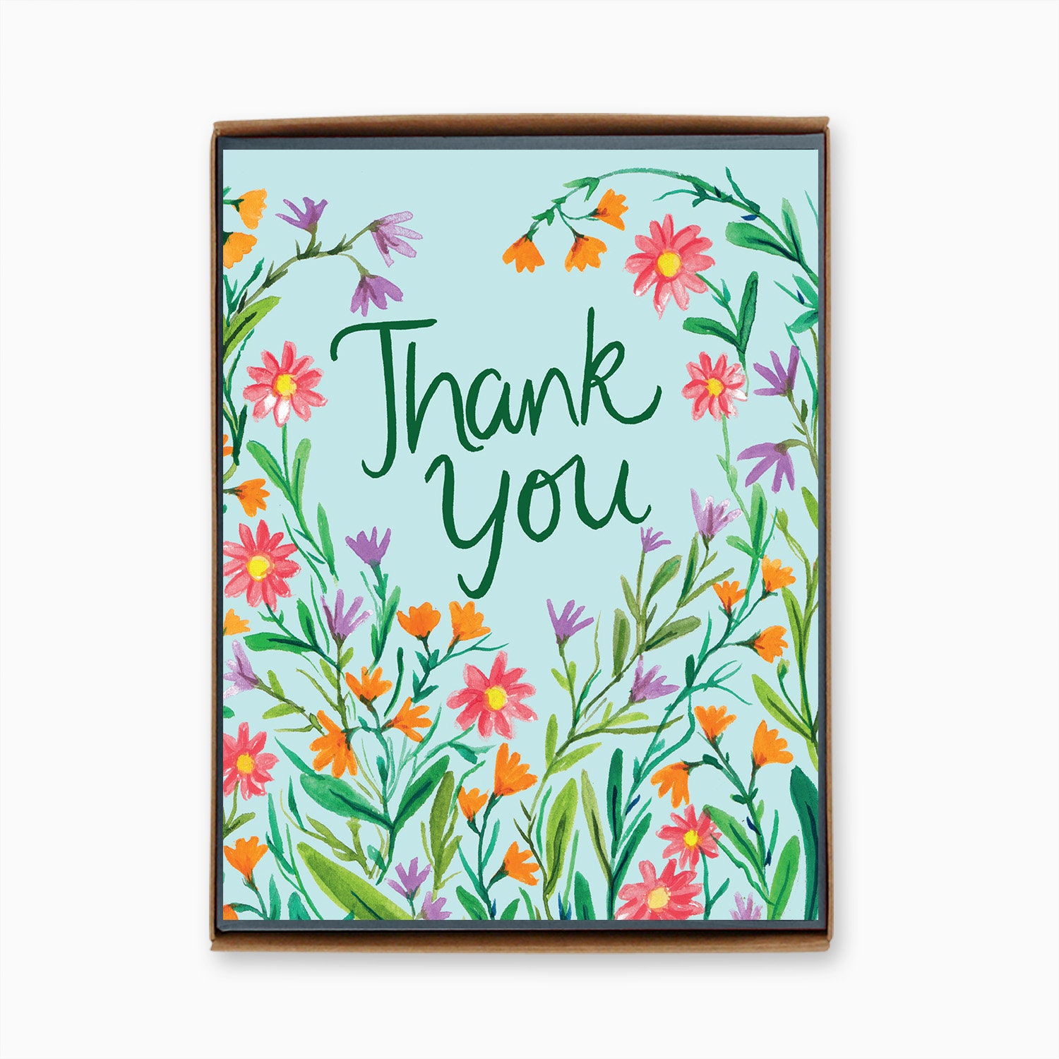 Thank You Wildflower Card Thank You Card Set Paper Thank You Cards ...