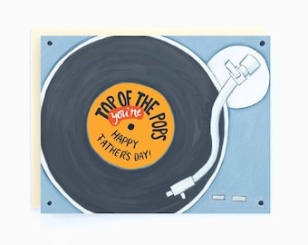 Top of the Pops - Dad Vinyl - Carte de fête des pères Punny