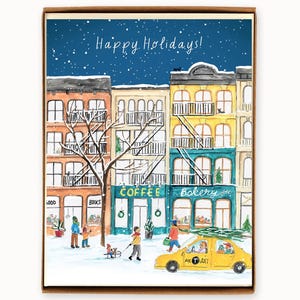 Jeu de 8 cartes pour les fêtes de fin d'année en fonte de New York