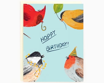 Joyeux anniversaire! - Oiseaux d'anniversaire - Carte d'anniversaire drôle