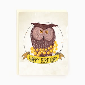 Joyeux anniversaire - Hibou d'anniversaire - Animal drôle Carte de vœux
