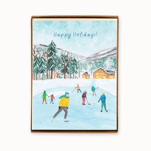 Jeu de 8 cartes de patinage des Fêtes