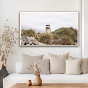 Descarga instantánea de arte para televisor Samsung Frame. Faro en la costa del Pacífico. Arte del faro de Oregón. Descarga digital de arte de faro.