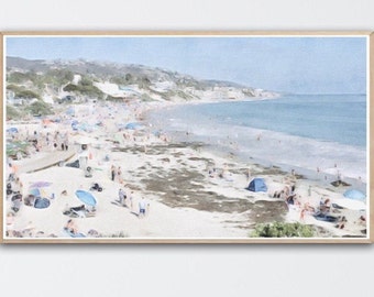 Samsung Frame TV Art.  Instant download.  Painting of Laguna Beach, California.  Pacific Coastal Art. Laguna Beach Art. Frame TV beach art.