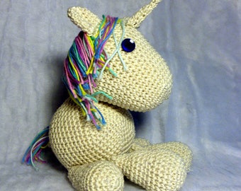 FICHIER NUMERIQUE, Patron, tutoriel, PDF, peluche Licorne au crochet