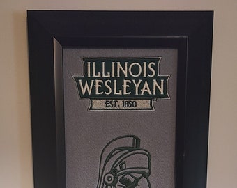 Illinois Wesleyan University Heritage Team Banner....Framed