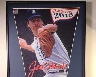 Detroit Tigers Hall of Fame Jack Morris baseball Pennant & Cards...Custom Framed!!!