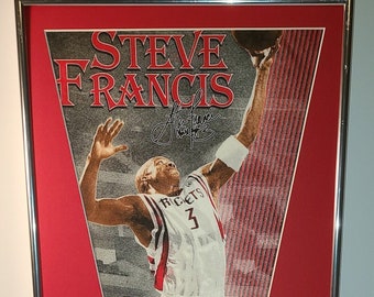 Vintage NBA Houston Rockets Steve Francis Pennant & Cards...Custom Framed!!!