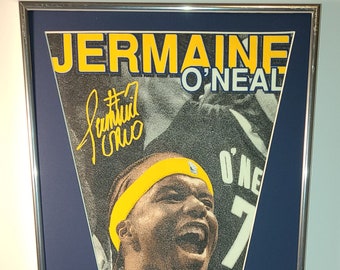 Indiana Pacers Jermaine Oneal Pennant & Cards...Custom Framed!!!