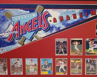 California Angels Baseball Pennant & Cards Retrospective...Custom Framed!!!