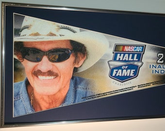 Nascar Driver/Legend Richard Petty #43 Hall of Fame Induction Pennant & Cards..Custom Framed