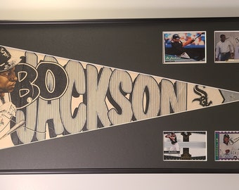 Chicago White Sox Bo Jackson  Pennant & Cards...Custom Framed!!!