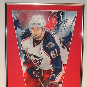 NHL Hockey Columbus Blue Jackets Rick Nash Pennant & Cards...Custom Framed!