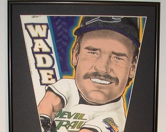 Tampa Bay Devil Rays Wade Boggs Vintage Baseball Pennant & Cards...Custom Framed!!!