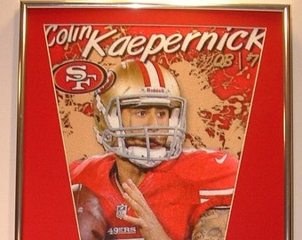 San Francisco 49ers Colin Kaepernick Pennant & Cards...Custom Framed!!!!