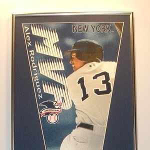 NY Yankees Alex Rodriguez 2006 MVP Pennant Framed..with cards...Custom Framed!!!