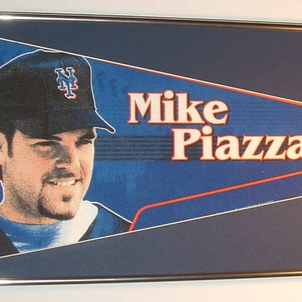 NY Mets Mike Piazza Player Pennant & Cards..Custom Framed!!