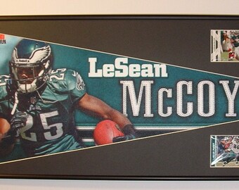 Philadelphia Eagles LeSean McCoy Pennant & Cards....Custom Framed