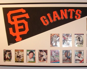 San Francisco Giants Baseball Pennant & Cards...Custom Framed!