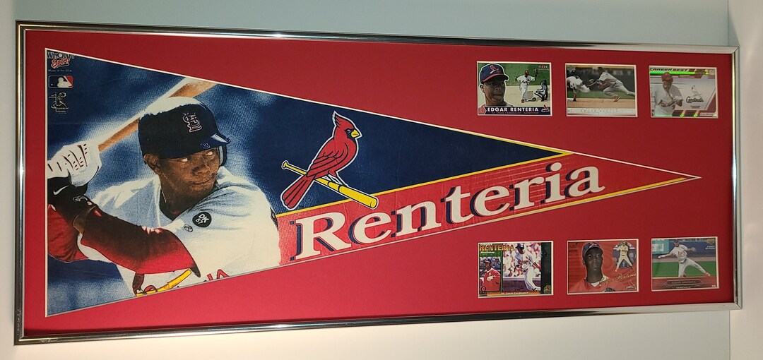 St Louis Cardinals Edgar Renteria Player Pennant & Baseball Cards ...