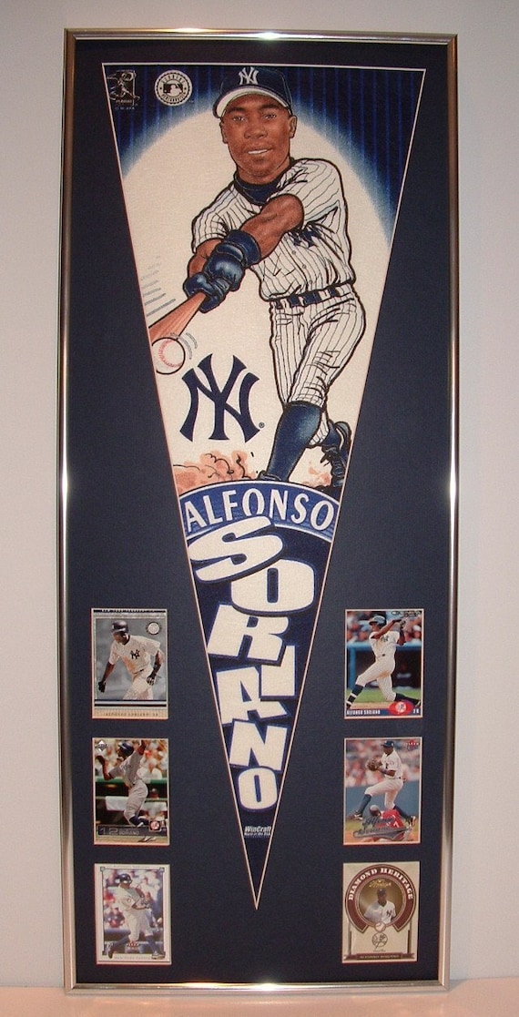 NY Yankees Alfonso Soriano Player Pennant & Cardscustom 