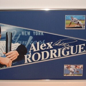 NY Yankees Alex Rodriguez Pennant Framed..with cards...Custom Framed!!!