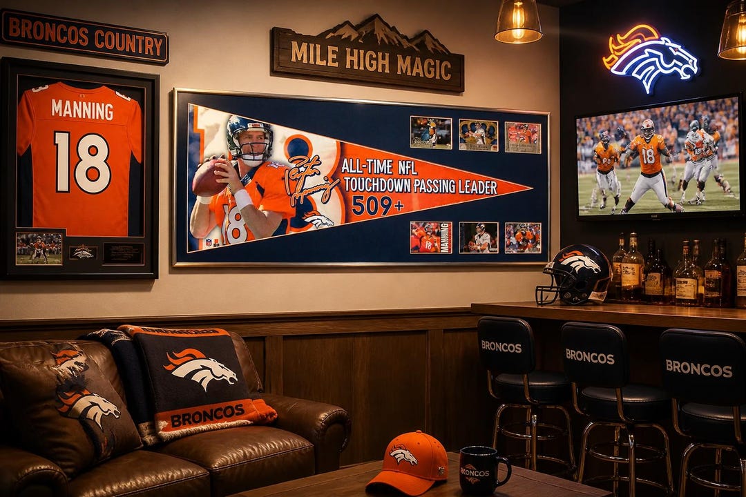 Denver Broncos QB, Peyton Manning "all Time Passing Record" Pennant ...