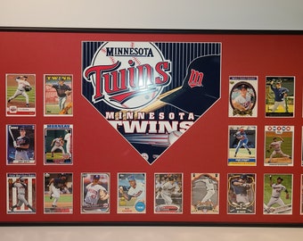 Minnesota Twins Baseball Sign & Cards Retrospective...Custom Framed!!!