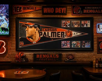 Cincinnati Bengals Carson Palmer Pennant & Cards...Custom Framed