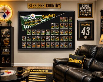 Pittsburgh Steelers Superbowl 43 Pennant & Cards......Custom Framed !!!