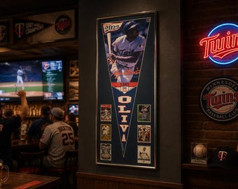 Hall of Fame Legend Tony Oliva Minnesota Twins Framed Pennant & Baseball Card Collection