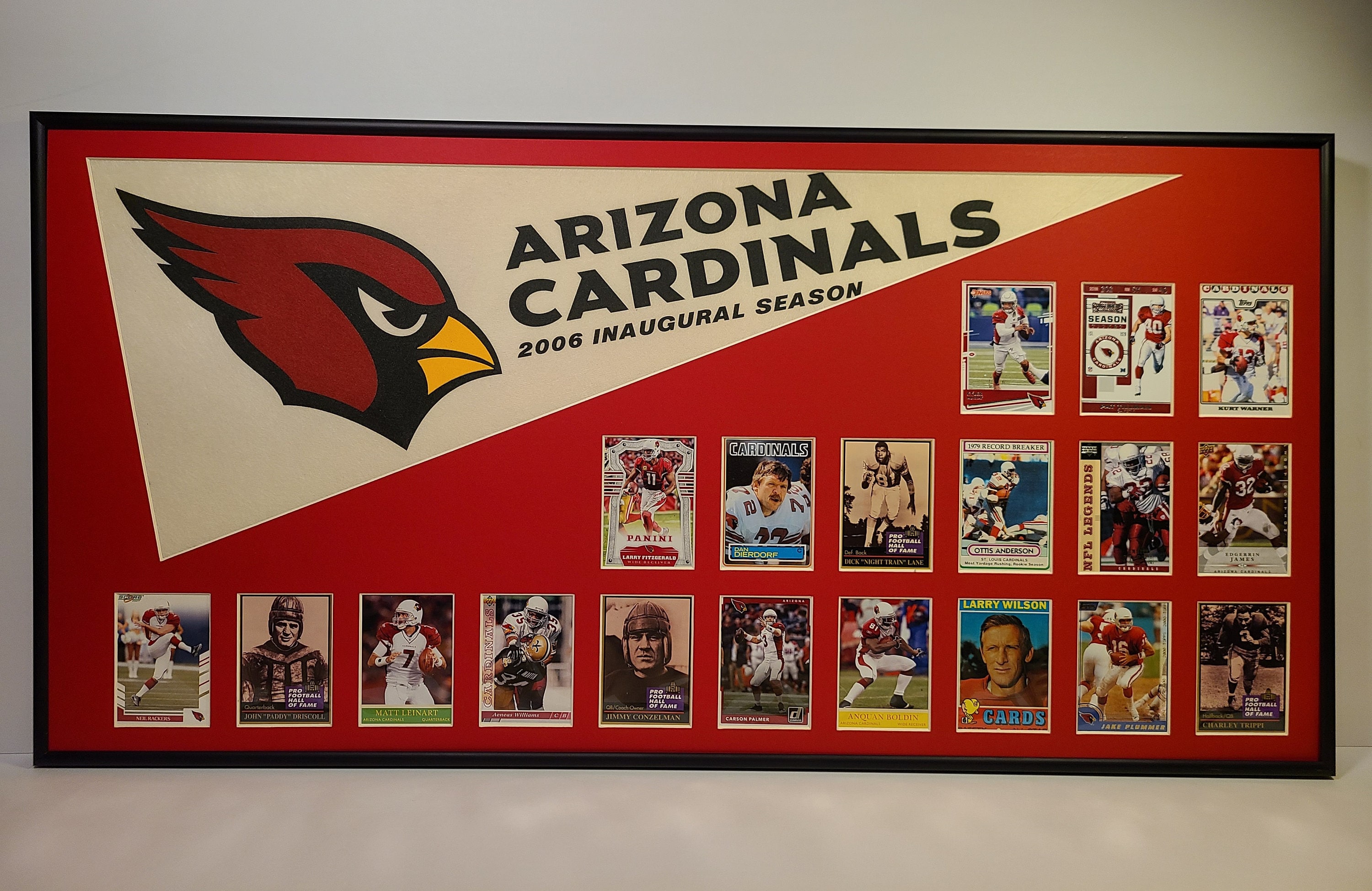 Arizona Cardinals Vintage Pennant & Legends Football Card Collage 