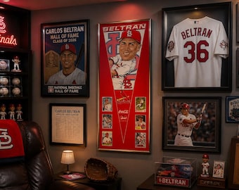 St Louis Cardinals Carlos Beltran Player Pennant & Cards...Custom Framed!!