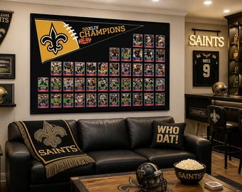 New Orleans Saints Superbowl 44 Pennant & Cards......Custom Framed !!!
